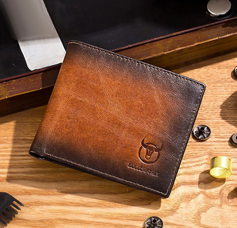 Кожаный мужской кошелек, Мужской бумажник их натуральной кожи